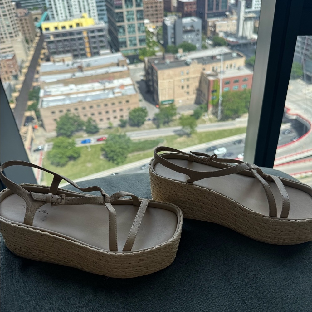 VINCE Women's Neutral Espadrille Platform Sandals
